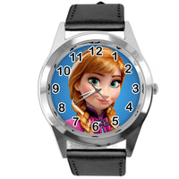 FROZEN ANNA GINGER FILM MOVIE GIRL  FAIRY TALE STEEL CD DVD BLACK LEATHER  WATCH
