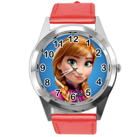 FROZEN ANNA GINGER FILM MOVIE GIRL FAIRY TALE STEEL CD DVD RED LEATHER  WATCH