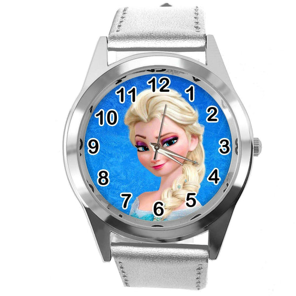 FROZEN ELSA FILM MOVIE GIRL FAIRY TALE STEEL SILVER LEATHER CD DVD WATCH