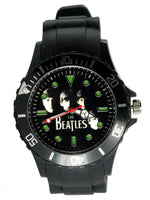 THE BEATLES WATCH S Steel SILICONE ROCK BAND MUSIC LEGENDS ROUND CD WATCH UK