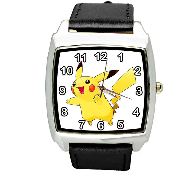 PIKACHU POKEMON VIDEO GAME BLACK LEATHER FILM MOVIE STEEL SQUARE DVD WATCH
