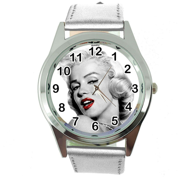 MARILYN MONROE MOVIE FILM STAR PINUP GIRL SILVER LEATHER ROUND TV CD DVD WATCH