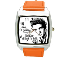 ELVIS PRESLEY Steel ORANGE LEATHER MUSIC KING LEGEND SQUARE CD DVD TV WATCH E1