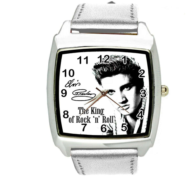 ELVIS PRESLEY Steel SILVER LEATHER MUSIC KING LEGEND SQUARE CD DVD TV WATCH E1