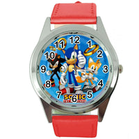 SONIC THE HEDGEHOG CARTOON FILM MOVIE CD DVD VIDEO GAME RED LEATHER WATCH E2