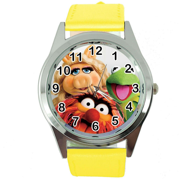 MUPPETS THE MUPPET SHOW PIGGY KERMIT FILM CD DVD TV GAME YELLOW LEATHER WATCH
