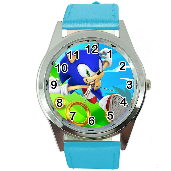 SONIC THE HEDGEHOG CARTOON FILM MOVIE CD DVD VIDEO GAME BLUE LEATHER WATCH E3