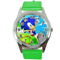 SONIC THE HEDGEHOG CARTOON FILM MOVIE CD DVD VIDEO GAME GREEN LEATHER WATCH E3