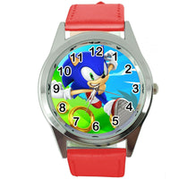 SONIC THE HEDGEHOG CARTOON FILM MOVIE CD DVD VIDEO GAME RED LEATHER WATCH E3