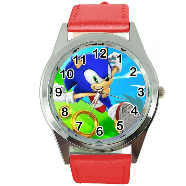 SONIC THE HEDGEHOG CARTOON FILM MOVIE CD DVD VIDEO GAME RED LEATHER WATCH E3