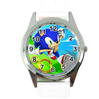 SONIC THE HEDGEHOG CARTOON FILM MOVIE CD DVD VIDEO GAME WHITE LEATHER WATCH E3