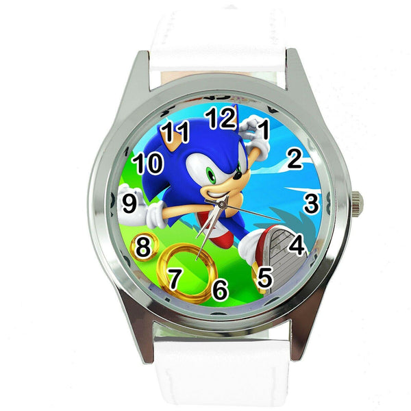 SONIC THE HEDGEHOG CARTOON FILM MOVIE CD DVD VIDEO GAME WHITE LEATHER WATCH E3