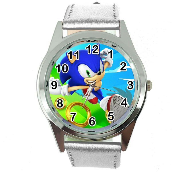 SONIC THE HEDGEHOG CARTOON FILM MOVIE CD DVD VIDEO GAME SILVER LEATHER WATCH E3