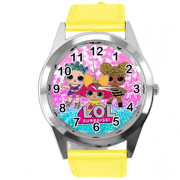 LOL SURPRISE DOLLS YELLOW LEATHER FILM MOVIE CARTOON CD DVD TV QUARTZ WATCH