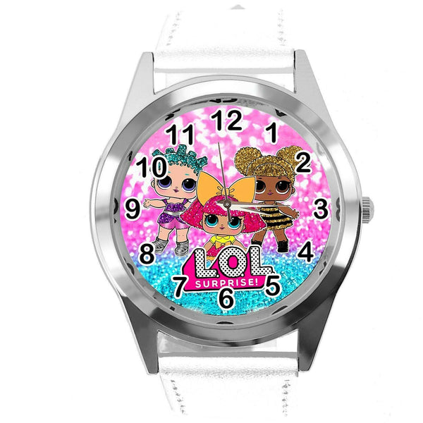 LOL SURPRISE DOLLS WHITE LEATHER FILM MOVIE CARTOON CD DVD TV QUARTZ WATCH