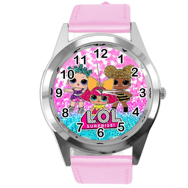LOL SURPRISE DOLLS PINK LEATHER FILM MOVIE CARTOON CD DVD TV QUARTZ WATCH