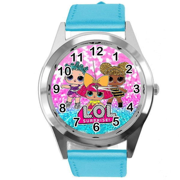 LOL SURPRISE DOLLS BLUE LEATHER FILM MOVIE CARTOON CD DVD TV QUARTZ WATCH