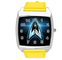 STAR TREK SCI FI CD DVD TV SERIES FILM MOVIE YELLOW LEATHER SQUARE WATCH E1