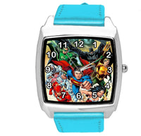 DC JUSTICE LEAGUE COMICS SUPERHEROES BLUE LEATHER FILM MOVIE CD DVD TV WATCH