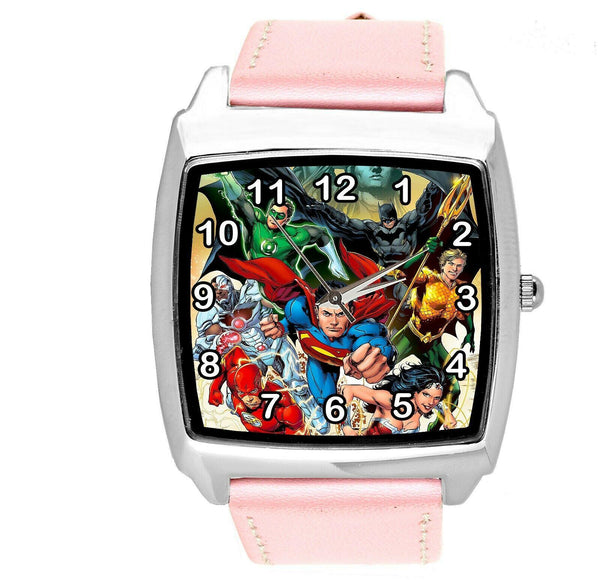 DC JUSTICE LEAGUE COMICS SUPERHEROES PINK LEATHER FILM MOVIE CD DVD TV WATCH