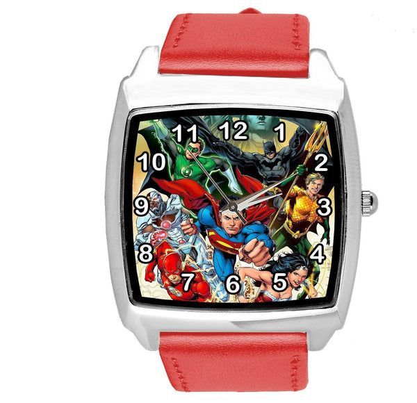 DC JUSTICE LEAGUE COMICS SUPERHEROES RED LEATHER FILM MOVIE CD DVD TV WATCH