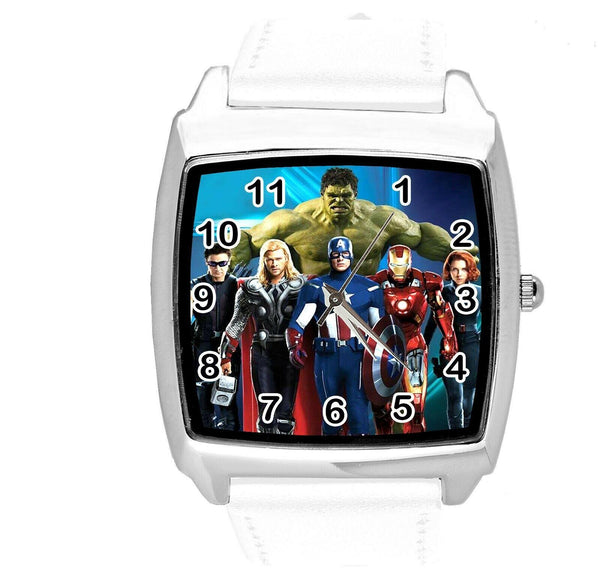 DC UNIVERSE SUPERHERO HULK WHITE LEATHER FILM MOVIE COMICS DVD TV SQUARE WATCH