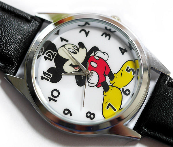 WHOLESALE NEW DISNEY MICKEY MOUSE WATCH Stainless Steel LEATHER FILM WATCH MICKY