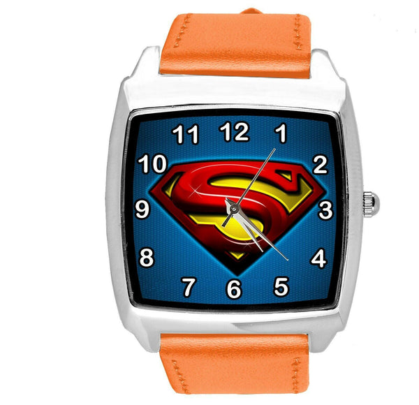 SUPERMAN FILM MOVIE SUPERHERO ORANGE LEATHER SQUARE SCIFI COMICS CD DVD TV WATCH