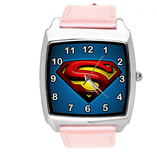 SUPERMAN FILM MOVIE SUPERHERO PINK LEATHER SQUARE SCIFI COMICS CD DVD TV WATCH