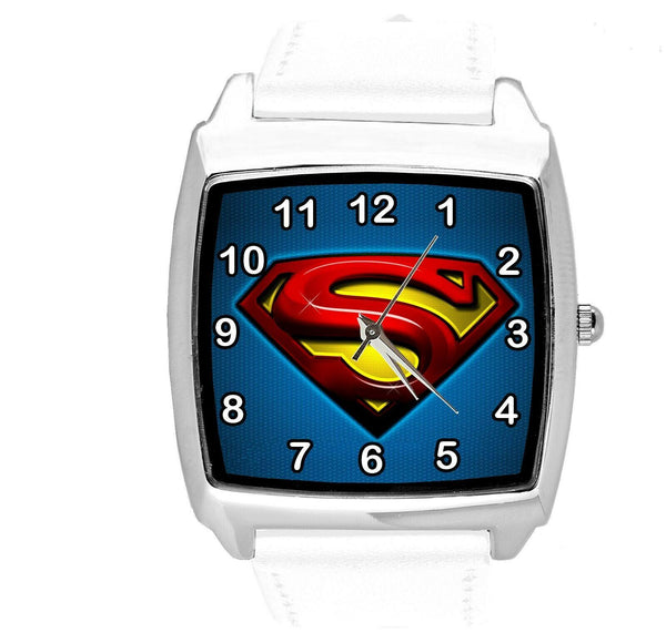 SUPERMAN FILM MOVIE SUPERHERO WHITE LEATHER SQUARE SCIFI COMICS CD DVD TV WATCH