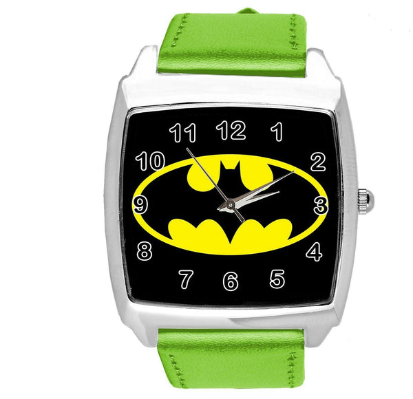 BATMAN DARK KNIGHT SUPERHERO GREEN LEATHER FILM MOVIE CD DVD TV SQUARE WATCH