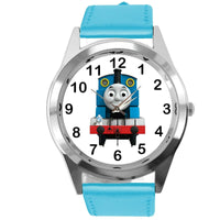 THOMAS TRAIN THE TANK ENGINE FILM Railway BOOK CD DVD BLUE LEATHER STEEL WATCH