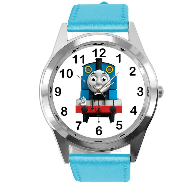 THOMAS TRAIN THE TANK ENGINE FILM Railway BOOK CD DVD BLUE LEATHER STEEL WATCH