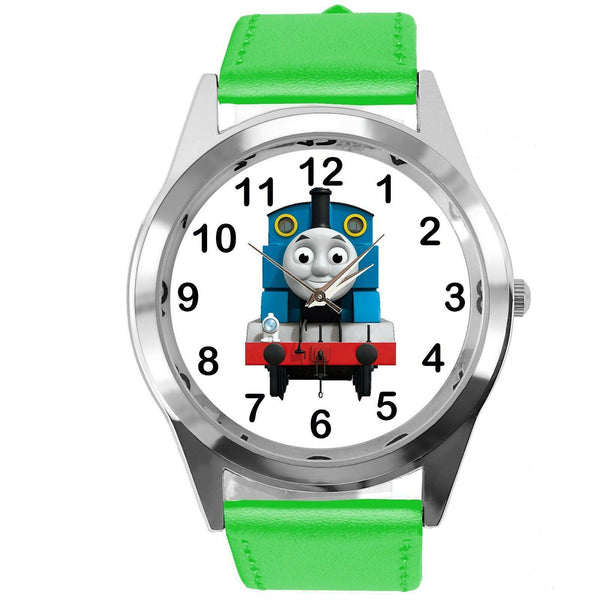 THOMAS TRAIN THE TANK ENGINE FILM Railway BOOK CD DVD GREEN LEATHER STEEL WATCH