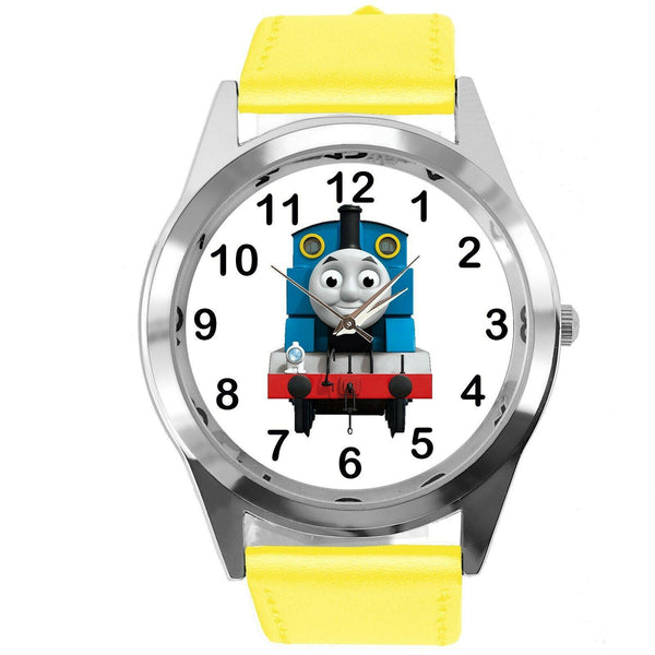 THOMAS TRAIN THE TANK ENGINE FILM Railway BOOK CD DVD YELLOW LEATHER STEEL WATCH