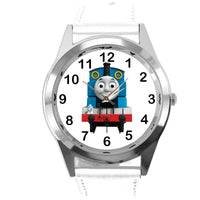 THOMAS TRAIN THE TANK ENGINE FILM Railway BOOK CD DVD WHITE LEATHER STEEL WATCH