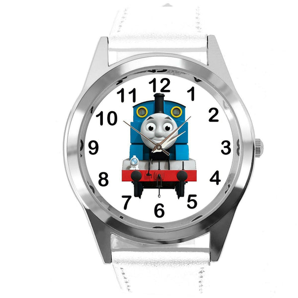 THOMAS TRAIN THE TANK ENGINE FILM Railway BOOK CD DVD WHITE LEATHER STEEL WATCH