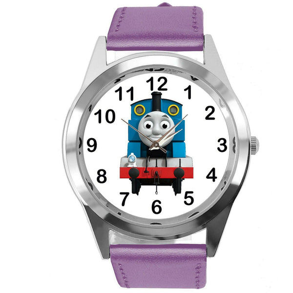 THOMAS TRAIN THE TANK ENGINE FILM Railway BOOK CD DVD PURPLE LEATHER STEEL WATCH