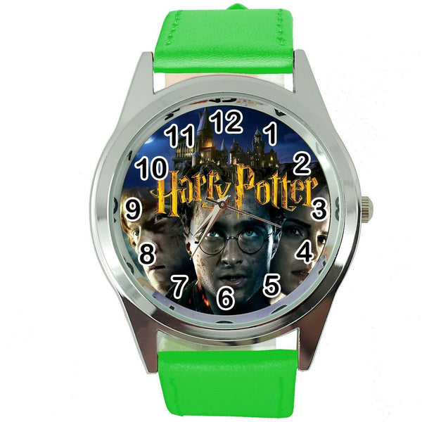 HARRY POTTER e2 WIZARD MAGIC BOOK FILM MOVIE DVD GAME GREEN LEATHER STEEL WATCH