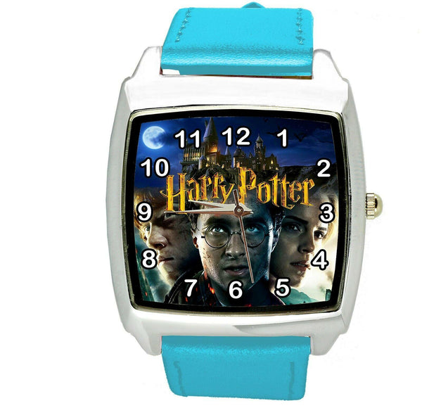 HARRY POTTER E2 WIZARD MAGIC BOOK FILM MOVIE DVD GAME BLUE LEATHER SQUARE WATCH