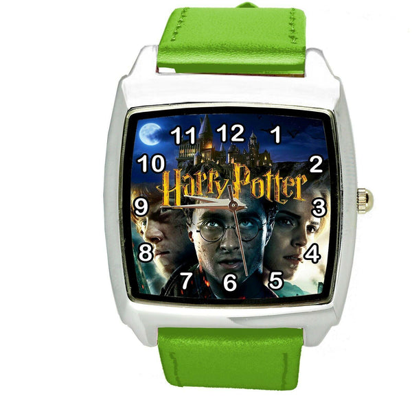 HARRY POTTER E2 WIZARD MAGIC BOOK FILM MOVIE DVD GAME GREEN LEATHER SQUARE WATCH