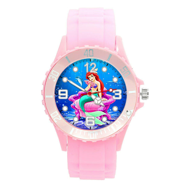 LITTLE MERMAID PINK SILICONE FILM MOVIE CD DVD TV ARIEL GIRL FAIRY TALE WATCH