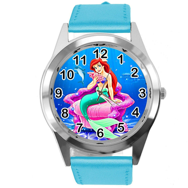LITTLE MERMAID BLUE LEATHER FILM MOVIE CD DVD TV ARIEL GIRL  FAIRY TALE WATCH