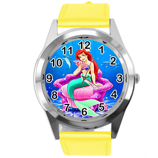 LITTLE MERMAID YELLOW LEATHER FILM MOVIE CD DVD TV ARIEL GIRL  FAIRY TALE WATCH
