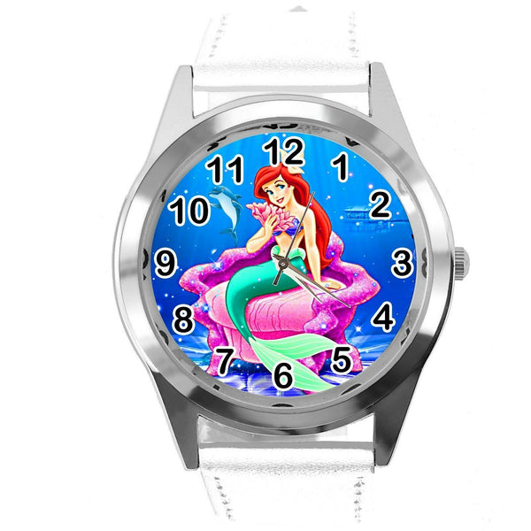 LITTLE MERMAID WHITE LEATHER FILM MOVIE CD DVD TV ARIEL GIRL  FAIRY TALE WATCH