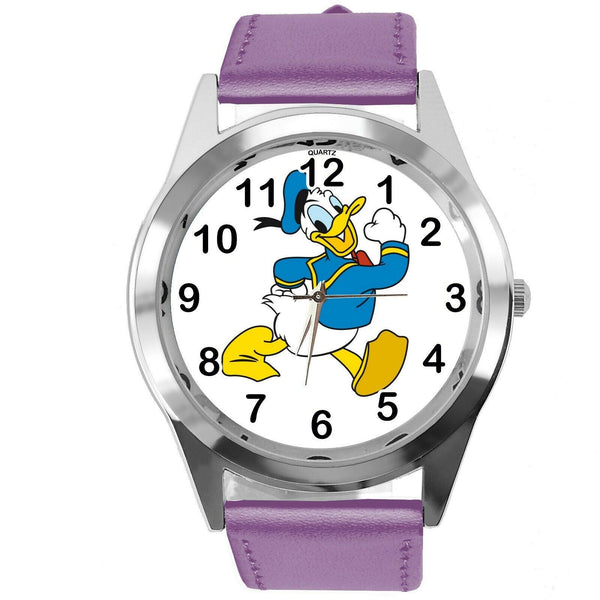 DONALD DUCK PURPLE REAL LEATHER FILM CARTOON MICKEY MOUSE CD DVD TV FRIEND WATCH