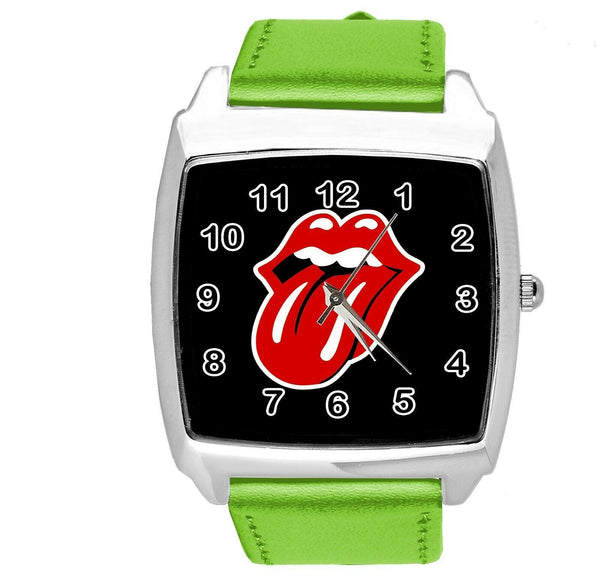 THE ROLLING STONES GREEN LEATHER ROCK AND ROLL MUSIC KING SQUARE CD DVD WATCH
