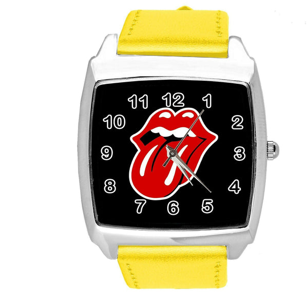 THE ROLLING STONES YELLOW LEATHER ROCK AND ROLL MUSIC KING SQUARE CD DVD WATCH