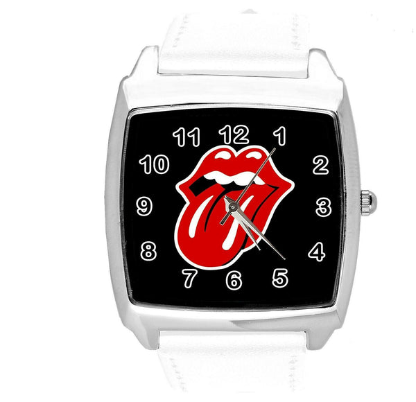 THE ROLLING STONES WHITE LEATHER ROCK AND ROLL MUSIC KING SQUARE CD DVD WATCH