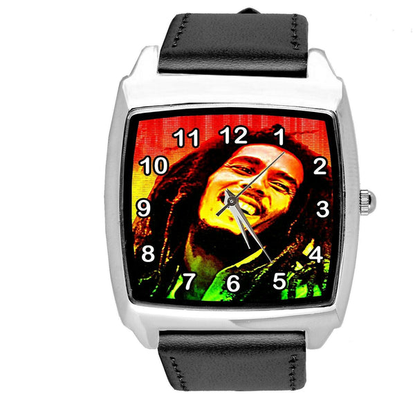 BOB MARLEY JAMAICA REGGAE RASTA SOUL BLACK LEATHER MUSIC SQUARE CD DVD WATCH E2